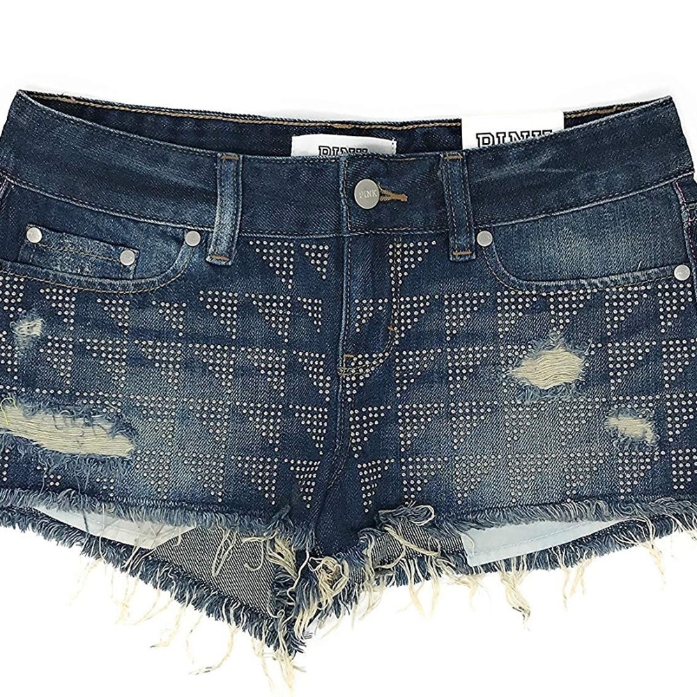 Victoria's Secret Pink Denim Shorts Studs NWT